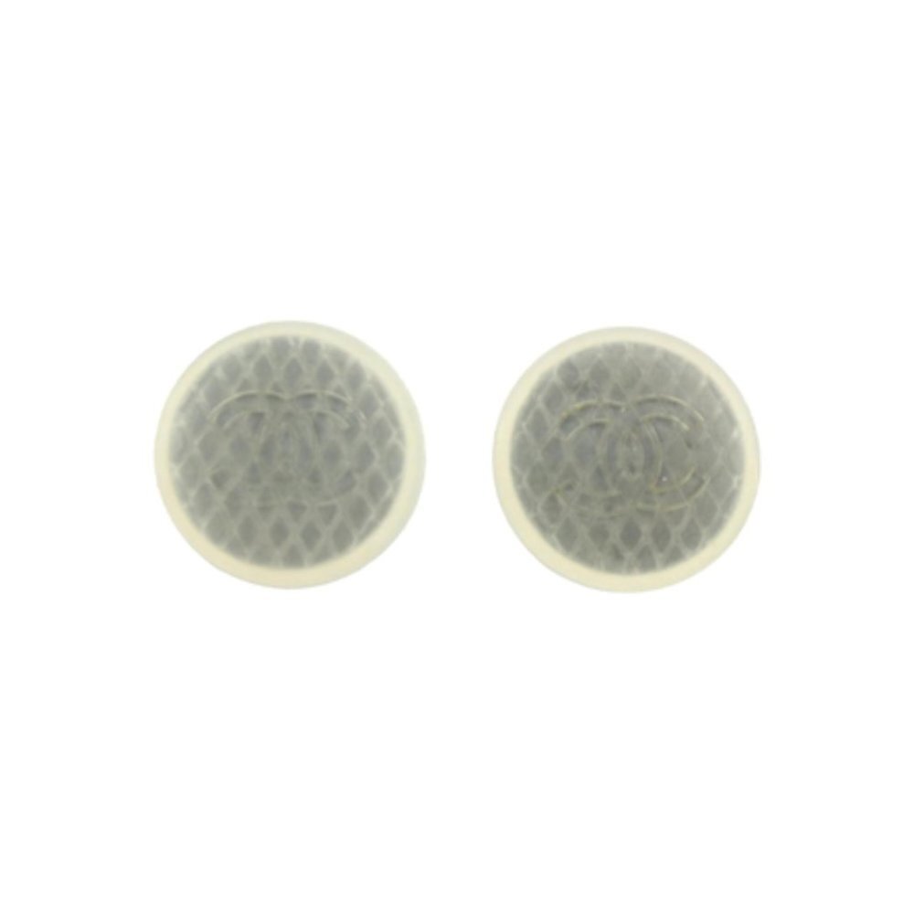 Chanel 99s Quilted Jelly CC logo Pierce Earrings